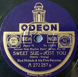 Download Red Nichols And His Five Pennies - Sweet Sue Just You Clarinet Marmalade